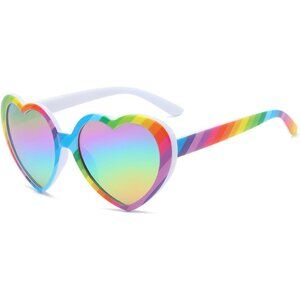 Chic Polarized Rainbow Heart Sunglasses for Women | UV400 Fashion Accessory